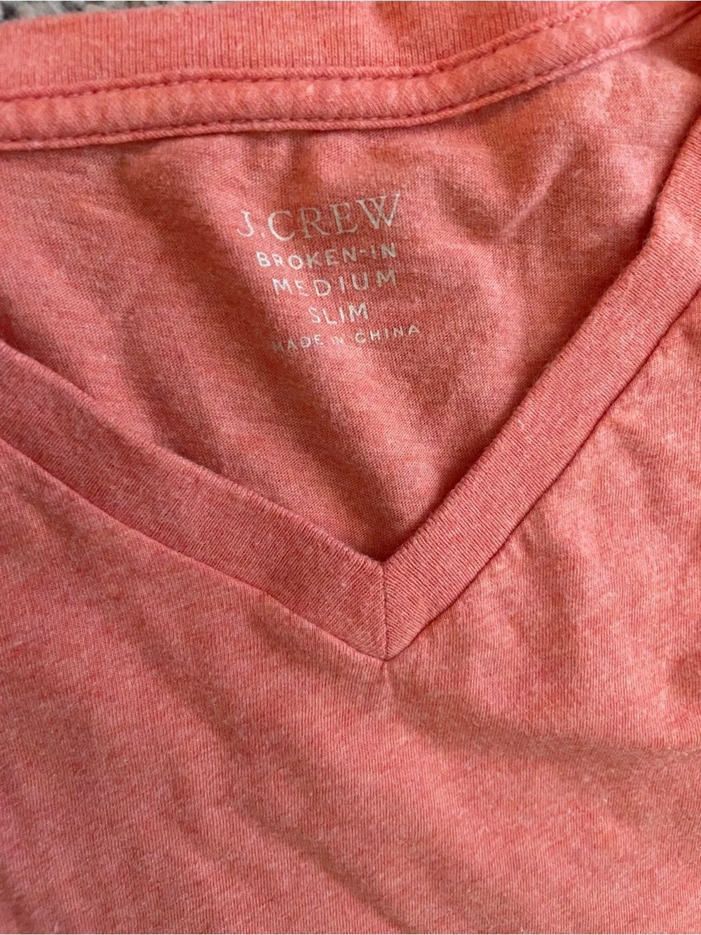 J Crew Men’s Coral V-Neck Tee